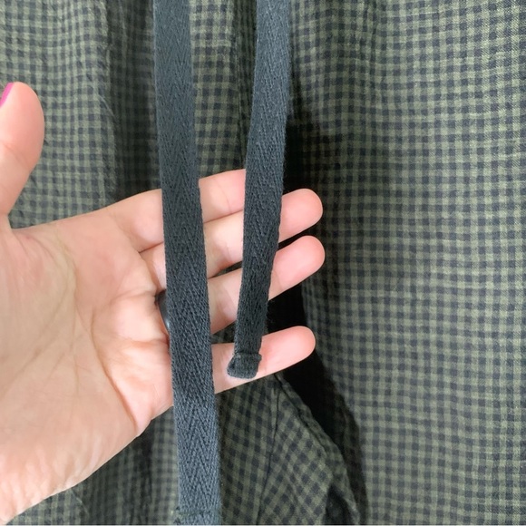 Eileen Fisher Womens green plaid seaweed 100% linen mid thigh shorts XL NWT - Picture 4 of 10